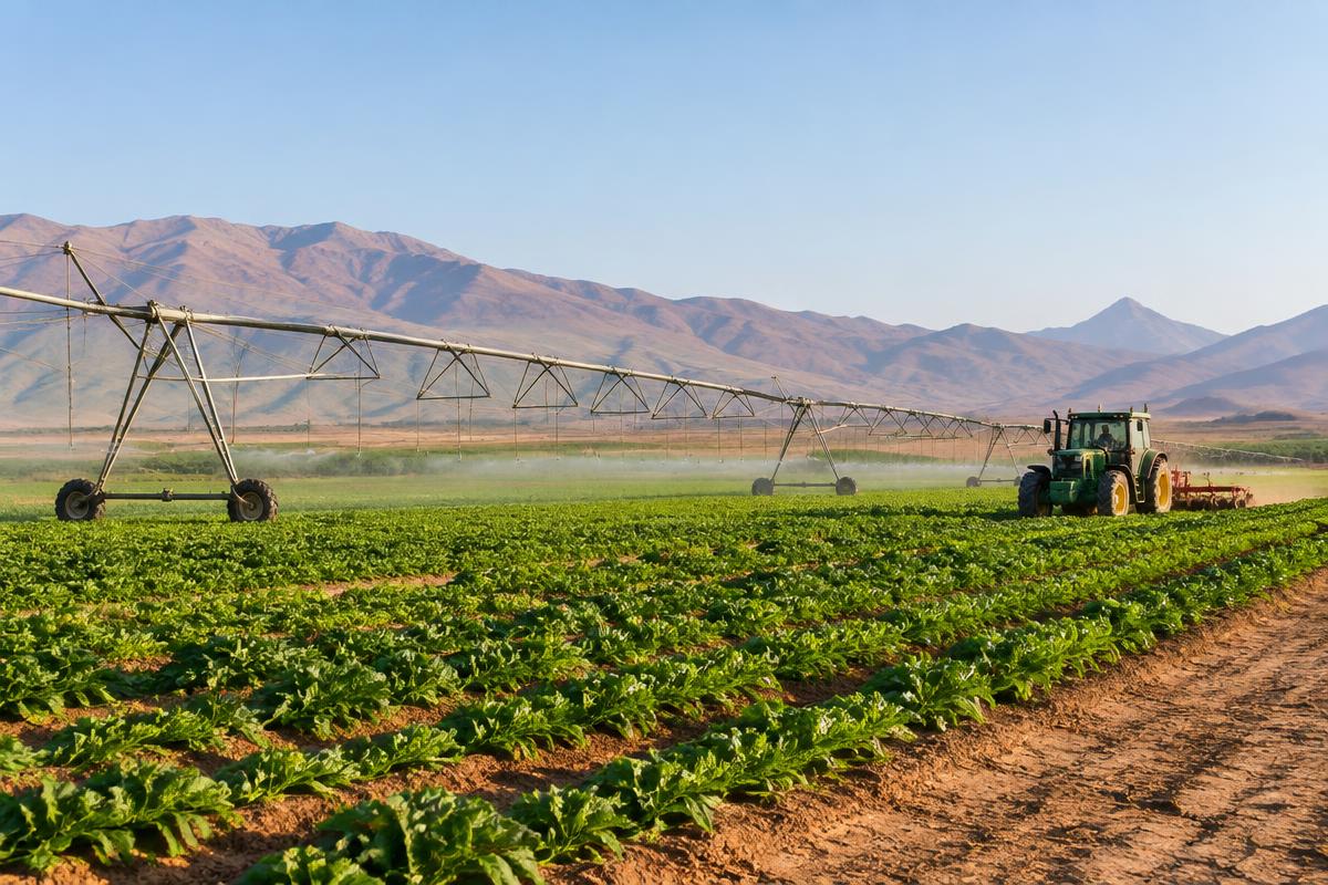 Champs agricoles irrigués au Maroc